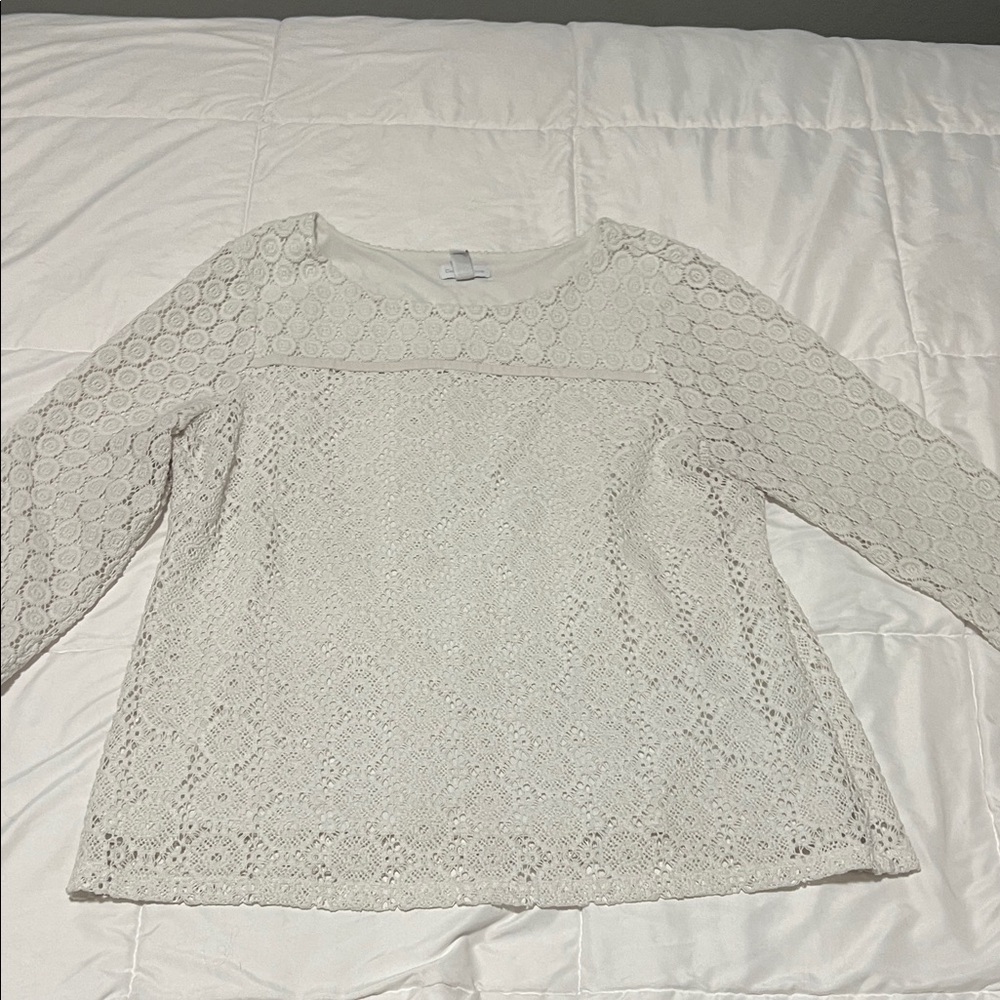 Charter Club Cream Lace Blouse